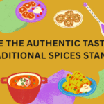 Handpicked Indian spices in bowls and wooden spoons